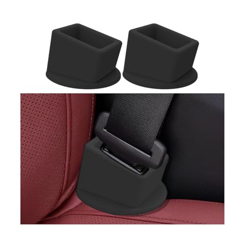 HZEL Car Seat Belt Buckle Holder, 2PCS Silicone Easy Access Vehicle Seatbelt Booster, Automotive Safetybelt Fixer Accessories to Make Buckling Upright Positioning, Universal for Most Cars (Black) - Image 1