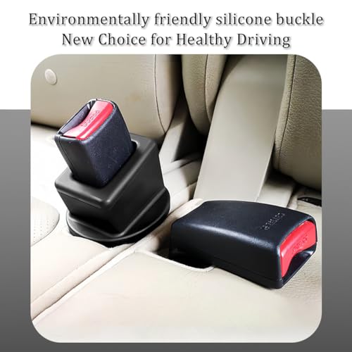 HZEL Car Seat Belt Buckle Holder, 2PCS Silicone Easy Access Vehicle Seatbelt Booster, Automotive Safetybelt Fixer Accessories to Make Buckling Upright Positioning, Universal for Most Cars (Black) - Image 3