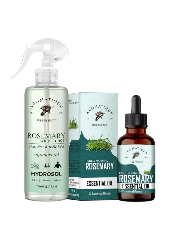 AROMATIQUE Rosemary Water With Hair Oil | Helps Reduce Hair Fall | Strengthens Hair (Rosemary Water+ Rosemary Oil)  - Image 1