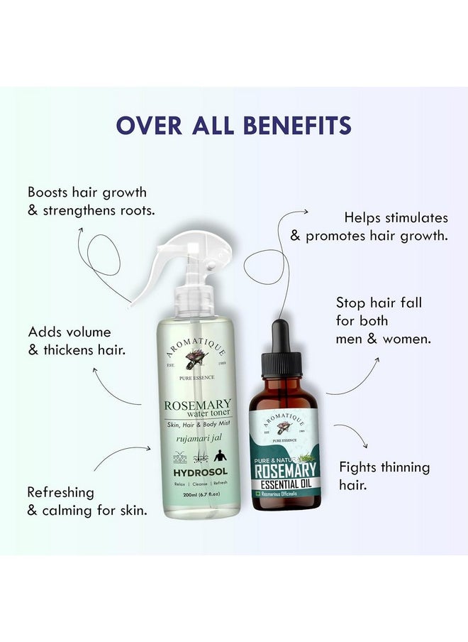 AROMATIQUE Rosemary Water With Hair Oil | Helps Reduce Hair Fall | Strengthens Hair (Rosemary Water+ Rosemary Oil)  - Image 2