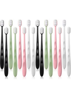 Patelai 16 Pieces Extra Soft Toothbrush Micro-Nano Toothbrush with 20000 Floss Bristles Manual Toothbrushes for Sensitive Teeth Pregnant Women Elderly Children, 2 Styles  - Image 1