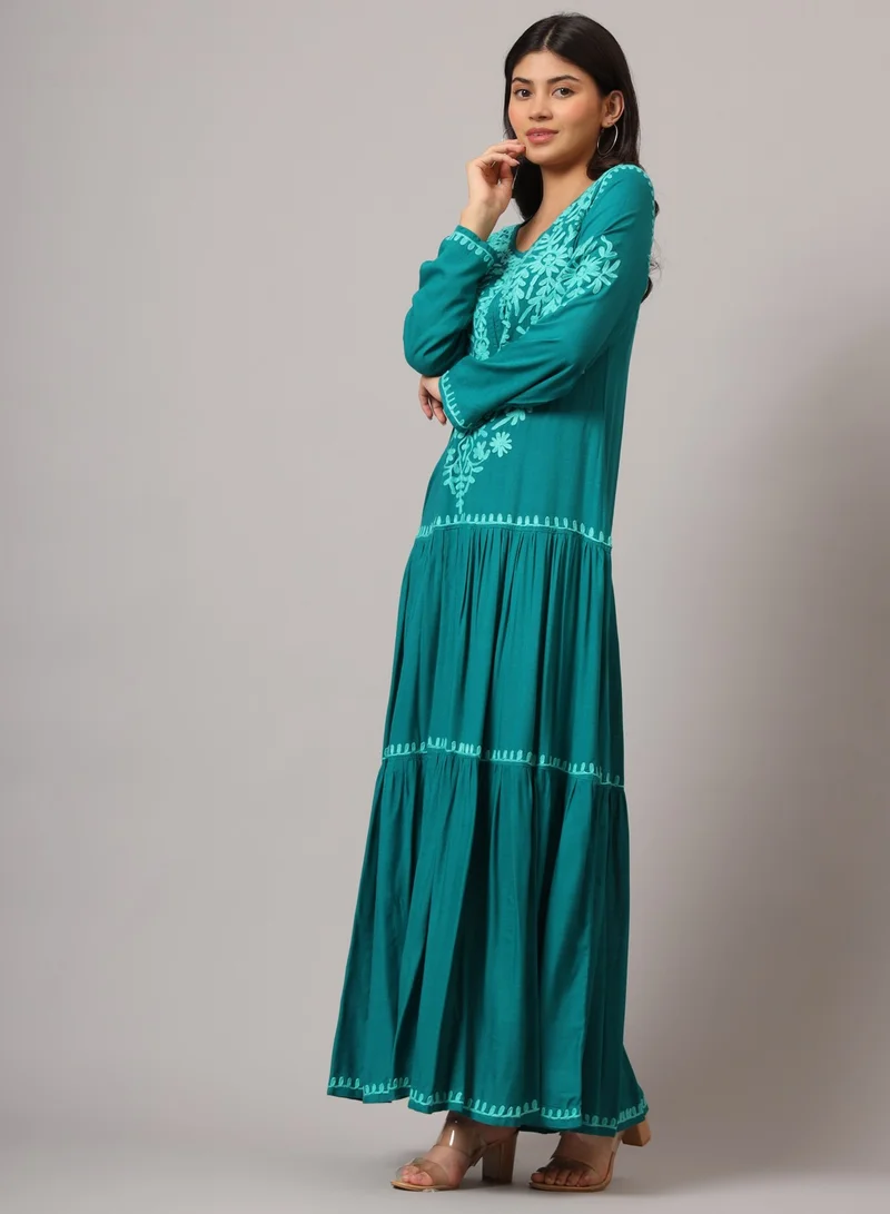 Alaya Hand Embroidered Lucknowi Chikankari  Cotton Jalabiya-AL3942