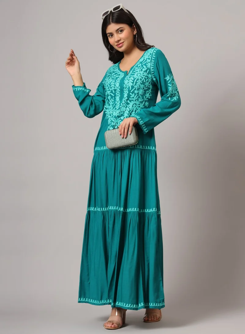 Alaya Hand Embroidered Lucknowi Chikankari  Cotton Jalabiya-AL3942