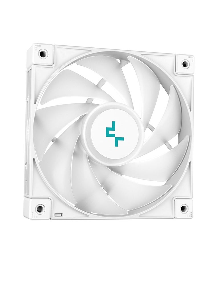DEEPCOOL - Deepcool LS520 White 240mm, 2x120mm A-RGB PWM Fan, Infinity Mirror Cap Design Liquid CPU Cooler - Image 1