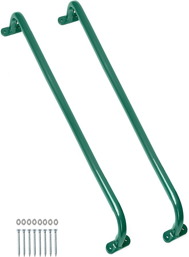 Barcaloo 37 Inch Playground Accessories Metal Safety Handles - Long Green Grab Handle Bars for Playset Ladder, Jungle Gym, Monkey Bars, Swing Set, and More - Image 1