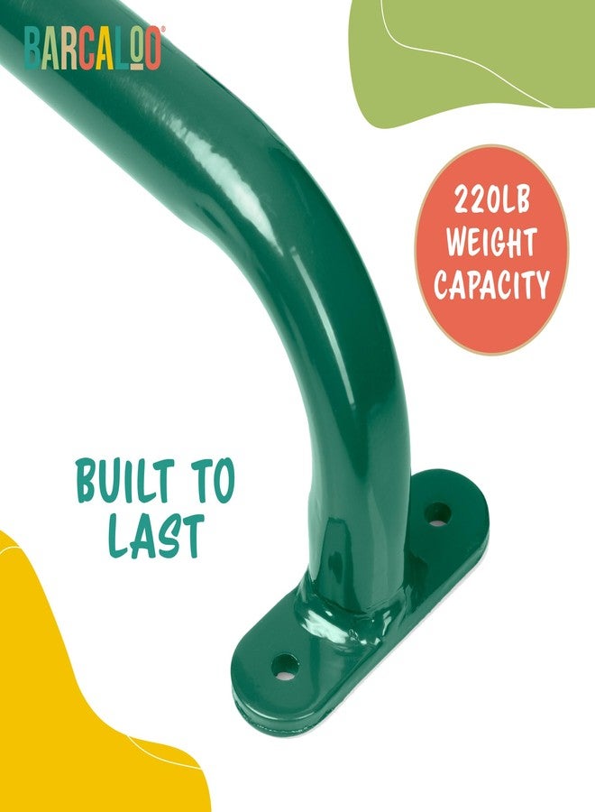 Barcaloo 37 Inch Playground Accessories Metal Safety Handles - Long Green Grab Handle Bars for Playset Ladder, Jungle Gym, Monkey Bars, Swing Set, and More - Image 5