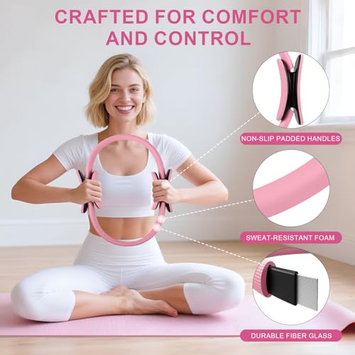 NITMTYOU Home Pilates Essentials Kit for Women - Complete Set with 9" Yoga Ball, Figure 8 Resistance Band, Pilates Bands, Accessories, and Pilates Ring - Perfect for Beginners Home Workouts - Image 4