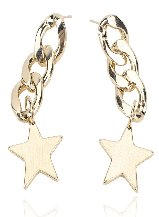 Vintage Havana Gold Star Earrings For Women By Vintage Havana 18K Gold plated Drop/Dangle Earrings Made With Sterling Silver Post - Image 3