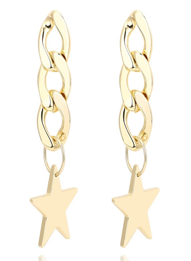 Vintage Havana Gold Star Earrings For Women By Vintage Havana 18K Gold plated Drop/Dangle Earrings Made With Sterling Silver Post - Image 4