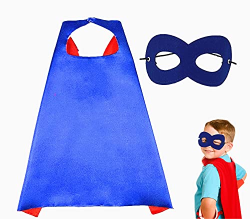 AICOC Capes and Masks For kids Double Side Dress up Costumes Christmas Halloween Cosplay Gift For Boys Girls - Image 1