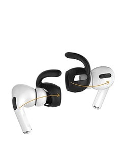 KASTWAVE 3 Pairs Ear Hooks Covers for AirPod Pro (Added Storage Pouch) Anti-Slip Ear Tips Compatible with Apple AirPod Pro (Black)  - Image 3