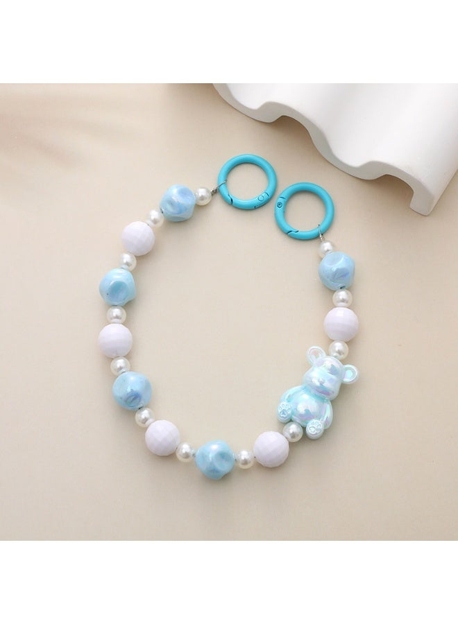 NIBEMINENT Phone Charm/ Chain Strap for Women Girls, Cartoon Bear Cell Phone Case Lanyard Wrist Strap