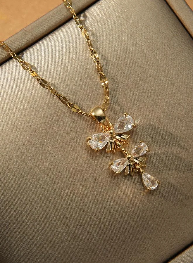 تايك تو قلادة بدلاية فيونكة متدلية مزينة