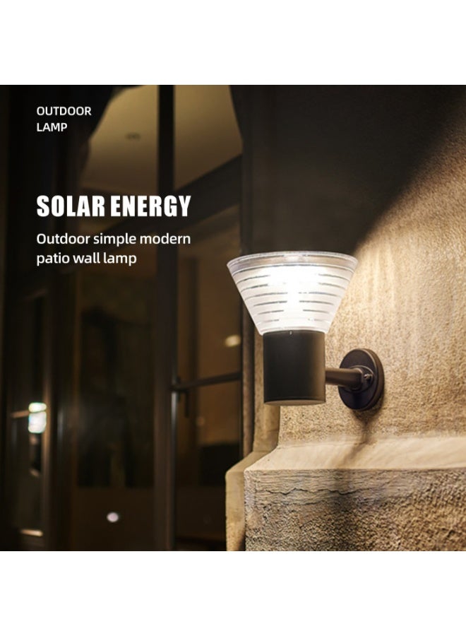 مصباح حائط خارجي يعمل بالطاقة الشمسية 230 × 250 مم أبيض دافئ وأبيض بارد SMD LED موفر للطاقة إضاءة أمان للحديقة طويلة الأمد ومتينة - Image 1