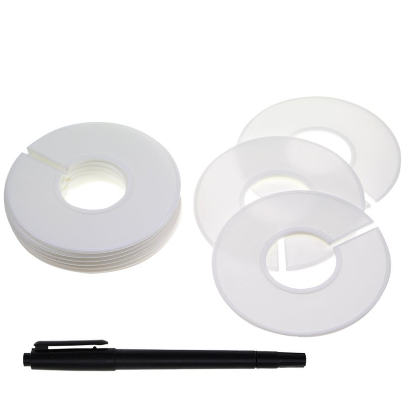 DYWISHKEY 10 Pieces Clothing Size Dividers Round Hangers Closet Dividers with Pen - Image 2