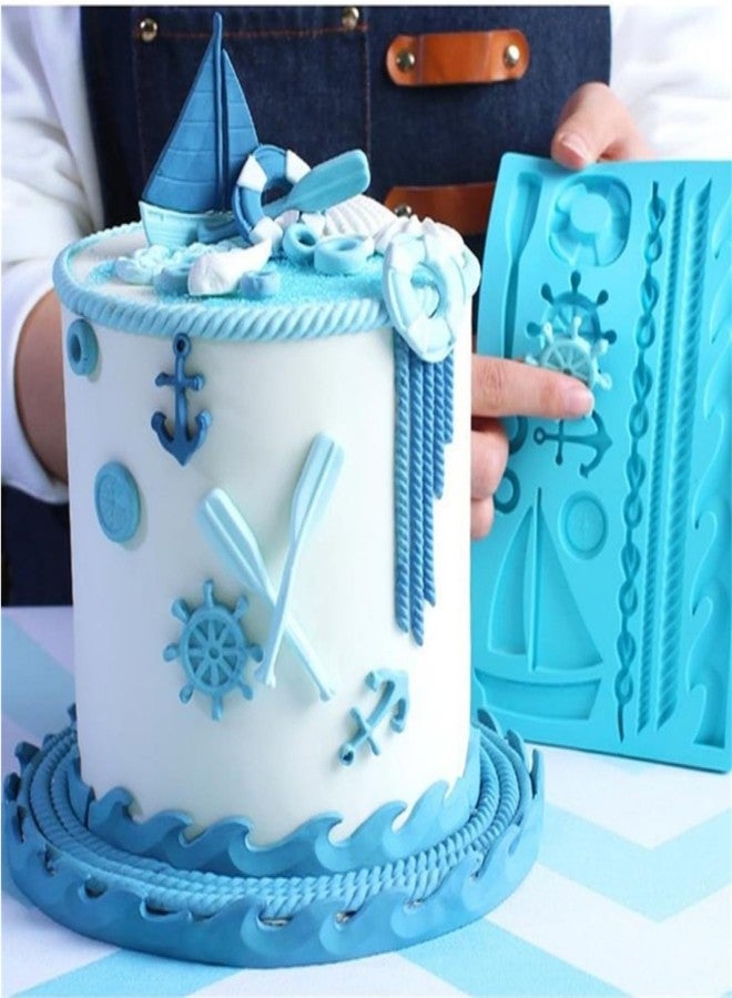 MORFUM Sailboat Theme Christmas Cake Fondant Silicone Molds - Sea Waves Sailing Ship Silicone Mold for Cake Decoration Chocolate Candy Cupcake Cookie Jelly Sugar Craft - Image 4