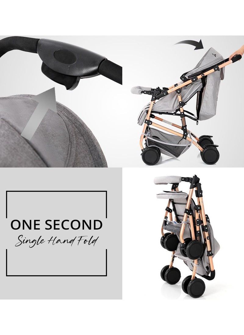 Reversible Trip Stroller With Ace Diaper Bag And 5-point Safety Harness - Grey - pzsku/Z3B6C551348FE15A72C3FZ/45/_/1668434186/18f09eb7-b6a3-4df1-85ed-024490234a85