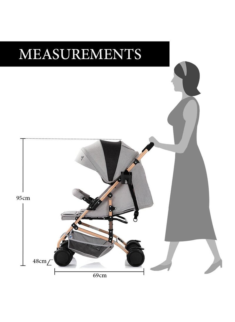 Reversible Trip Stroller With Ace Diaper Bag And 5-point Safety Harness - Grey - pzsku/Z3B6C551348FE15A72C3FZ/45/_/1668434186/19095a70-5b86-418f-a389-c05bbccc0f9a