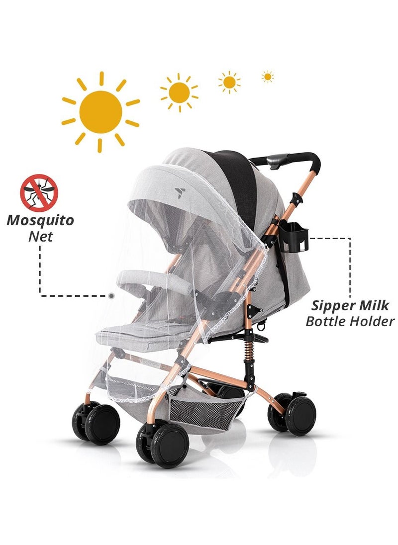Reversible Trip Stroller With Ace Diaper Bag And 5-point Safety Harness - Grey - pzsku/Z3B6C551348FE15A72C3FZ/45/_/1668434186/a5459d64-d91b-4712-82e0-78e8f25778b4
