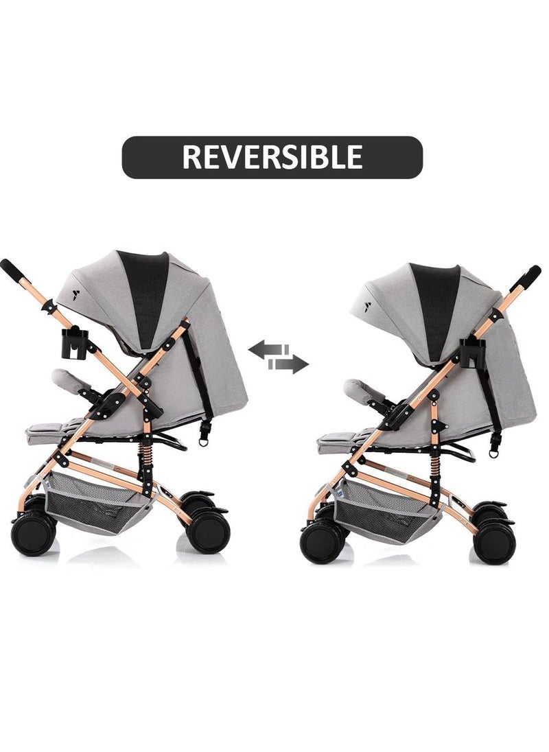 Reversible Trip Stroller With Ace Diaper Bag And 5-point Safety Harness - Grey - pzsku/Z3B6C551348FE15A72C3FZ/45/_/1668434186/d8617b9d-fb0d-44bf-9580-78d8e9d20ecb