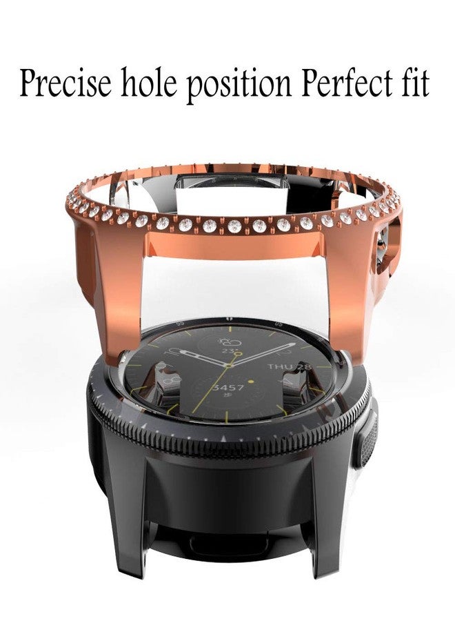 Yrzper Compatible with Galaxy Watch 42mm Diamond PC Plating Bumper Case Bling Crystal Diamonds Shiny Glitter Frame Hard Protective Shell Cover for Samsung Galaxy Watch 42mm (Rose Gold) - Image 3