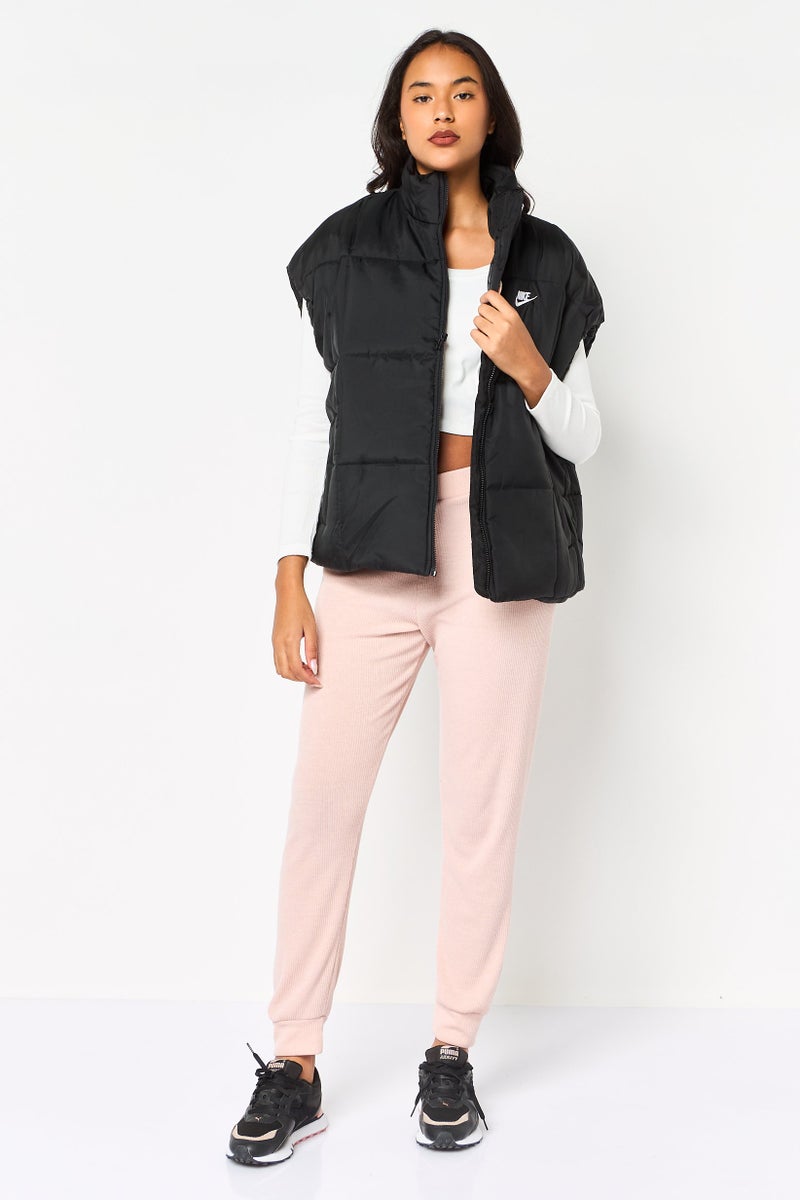 Nike Women Therma Fit Sleeveless Embroidered Logo Vest Jacket, Black - Image 2