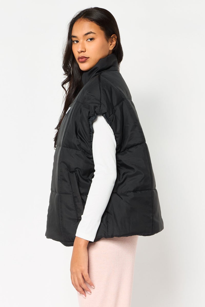 Nike Women Therma Fit Sleeveless Embroidered Logo Vest Jacket, Black - Image 3