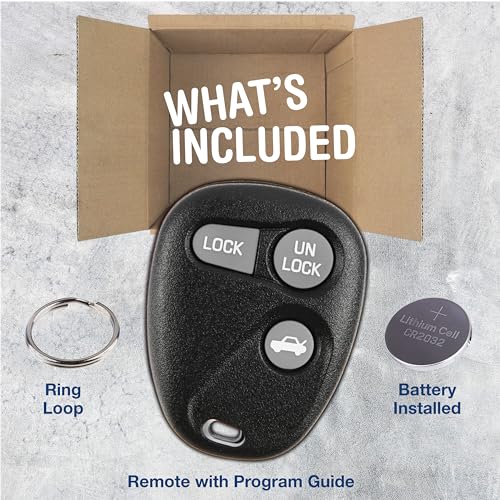 KeylessOption Key Fob Replacement for 1996 1997 1998 1999 2000 Buick Cadillac Chevrolet Chevy GMC Oldsmobile Pontiac Keyless Entry Remote Control, 3-Button 16245100-29, Self Programming - Image 2