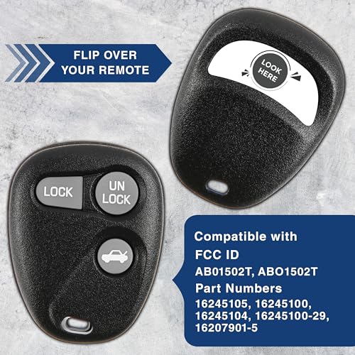 KeylessOption Key Fob Replacement for 1996 1997 1998 1999 2000 Buick Cadillac Chevrolet Chevy GMC Oldsmobile Pontiac Keyless Entry Remote Control, 3-Button 16245100-29, Self Programming - Image 4