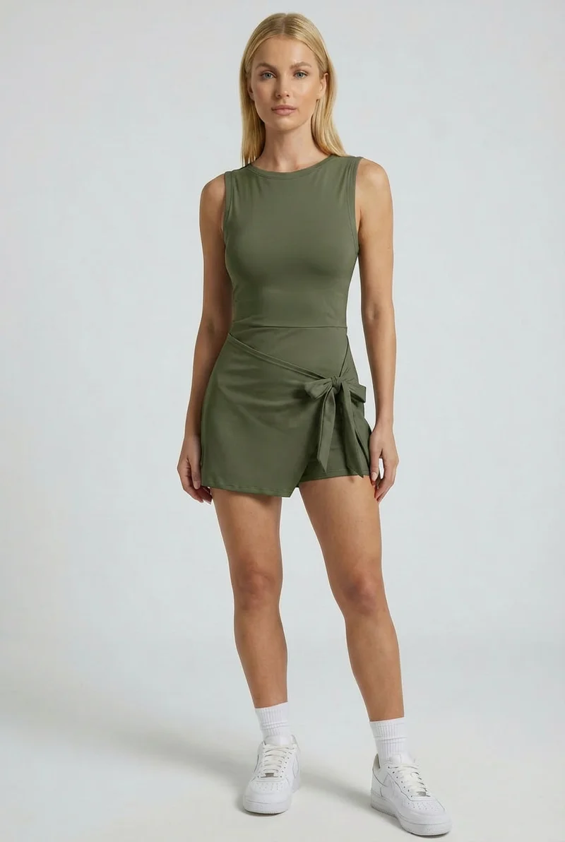SVL Women's Active Dress with Inner Shorts - Green - SVL