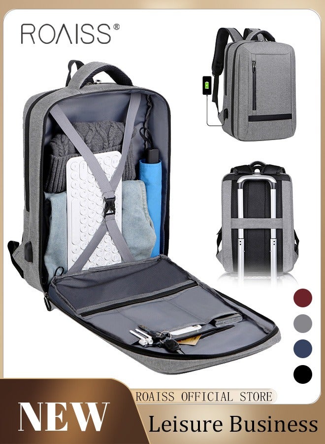 roaiss Multifunction Breathable Backpack With USB Port Casual Minimalist Waterproof Nylon Light School Bag For Men 15.6" Laptop  - Image 1