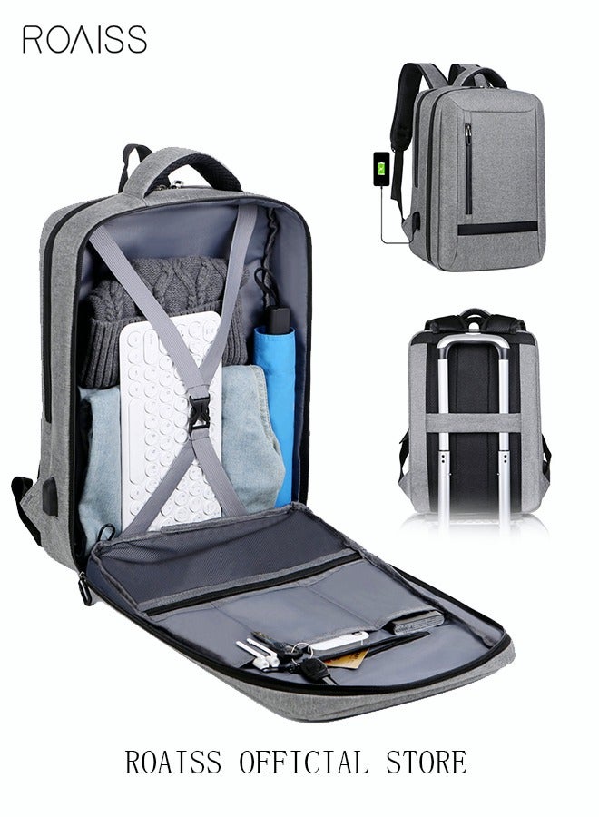 roaiss Multifunction Breathable Backpack With USB Port Casual Minimalist Waterproof Nylon Light School Bag For Men 15.6" Laptop  - Image 2