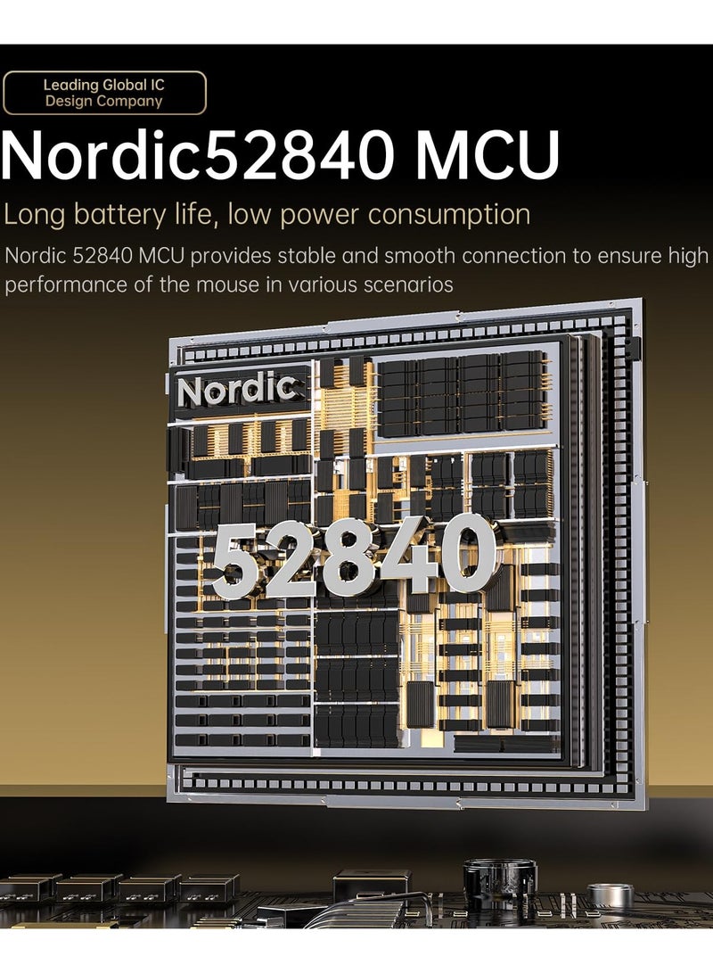 هجوم القرش ماوس ألعاب لاسلكي R11 Ultra 8K من ألياف الكربون مع مستشعر 42000 نقطة في البوصة - PAW3950 MAX - خفيف الوزن 49 جرامًا، شريحة MCU Nordic 52840، سلكي/بلوتوث/2.4 جيجاهرتز قابل للبرمجة، كابل RGB ملفوف للكمبيوتر الشخصي - Image 5