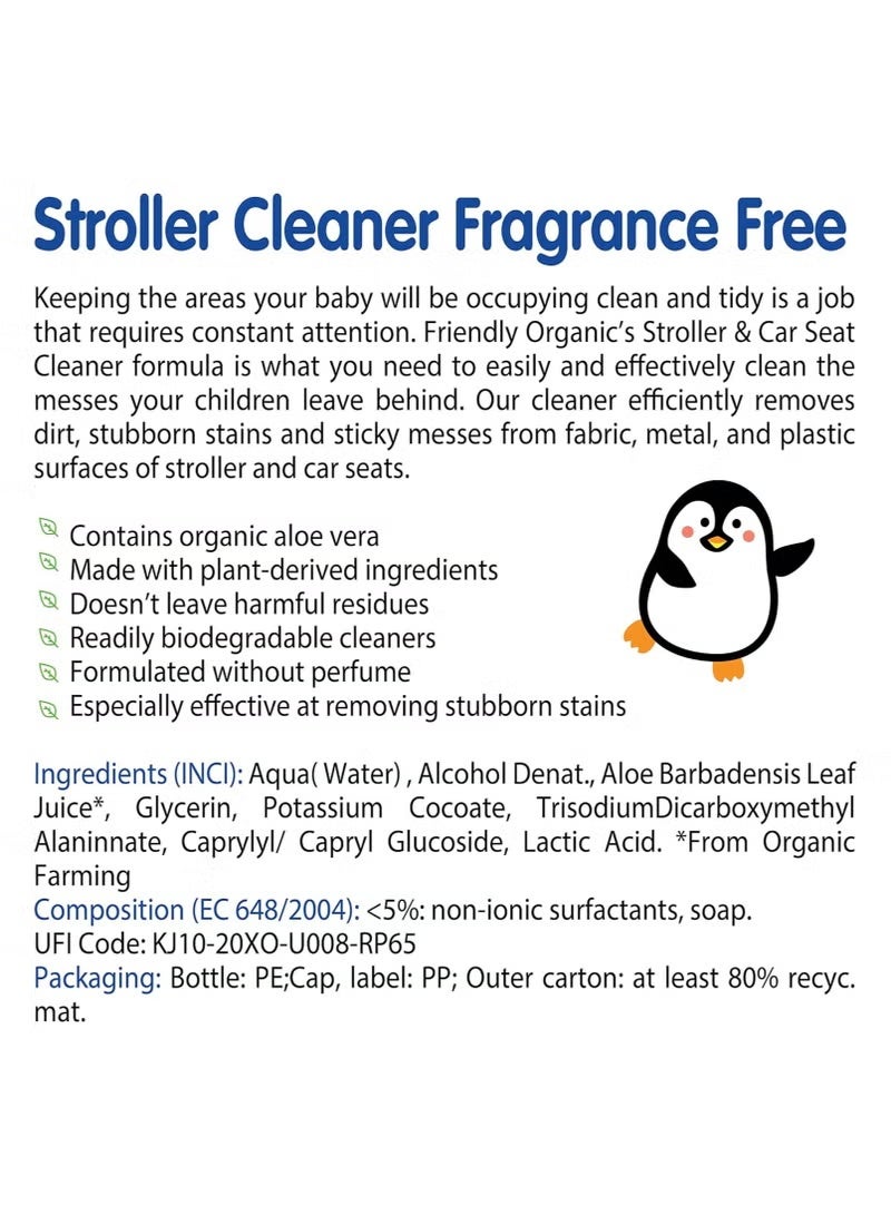 FRIENDLY ORGANIC Stroller & Car Seat Cleaner Fragrance Free 250 ML - Image 3