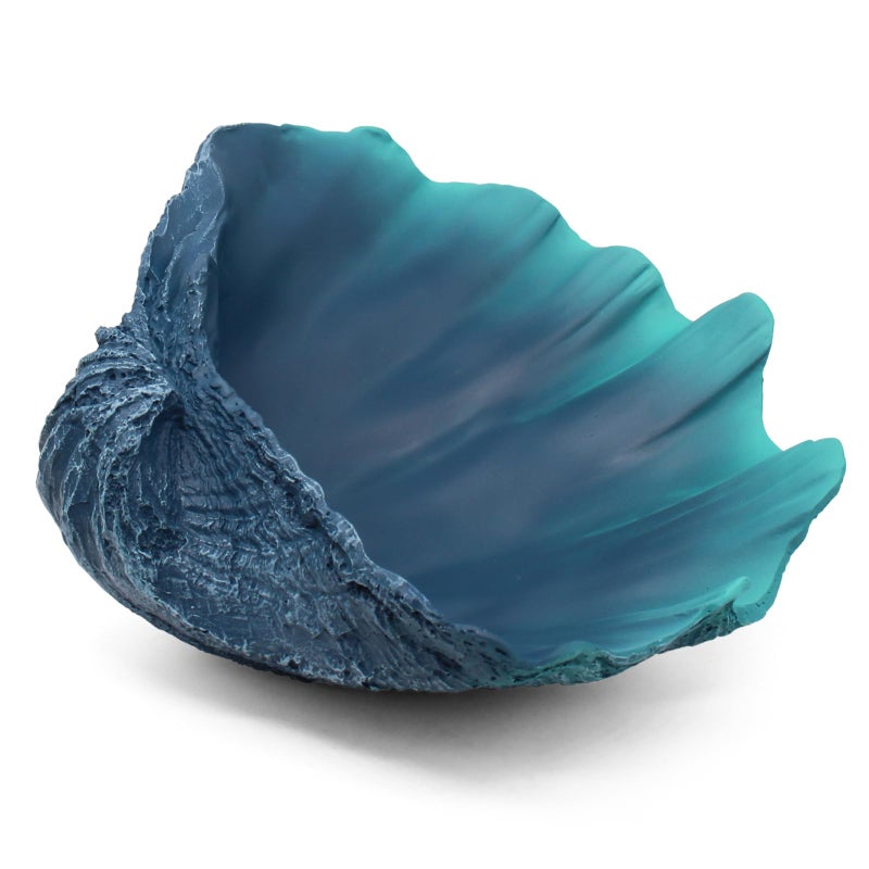 Extra Large Clam Shells Decorative BowlCaribbean Blue Sea Shells Decorative Storage Bowls for Coastal Beach theme house table centerpiece decorations Nautical decor for coffee table1241PC