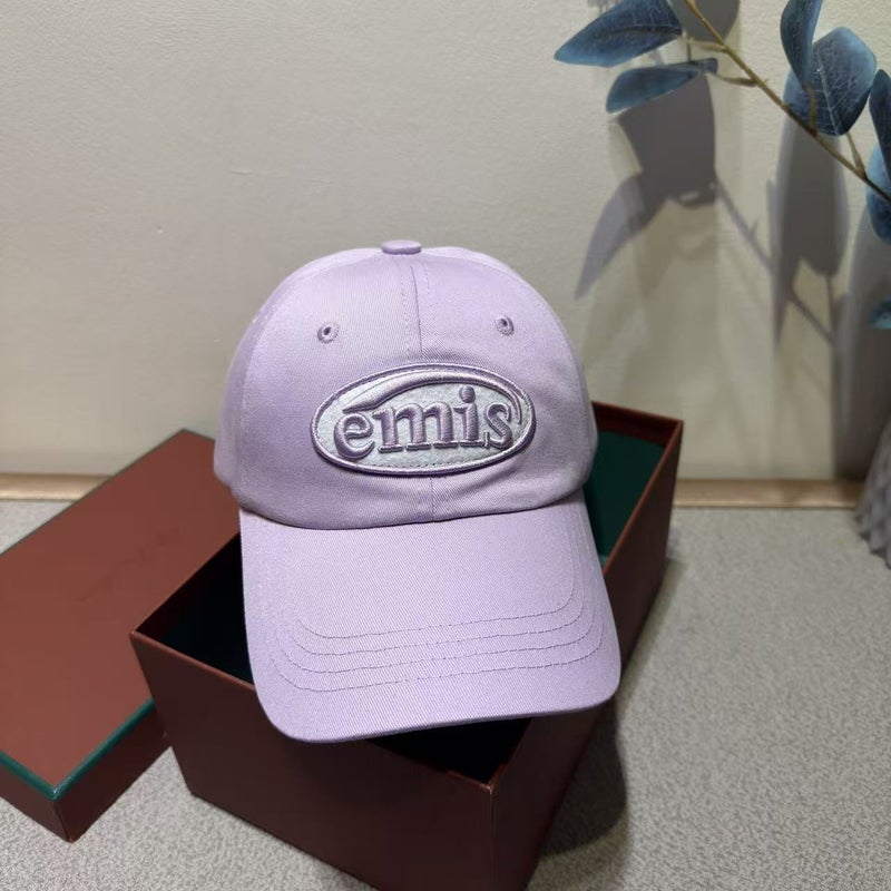 Emis 2026 Korean Trendy Hat with Embroidered Patch Baseball Cap for Men and Women, Washed Vintage Style - Image 1