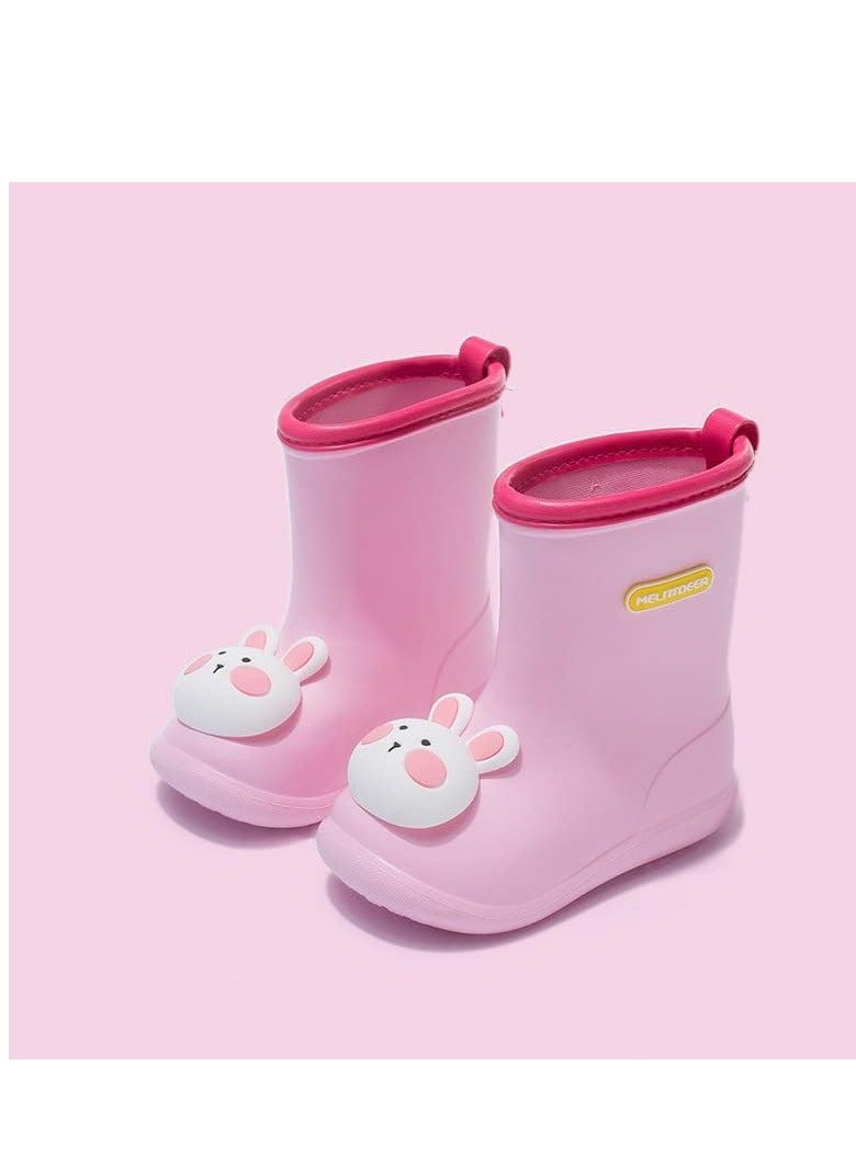 SOLARAE Toddler Rain Boots Kids, Easy-On Handles Girls Patterns Boys Wellies EVA Non-Slip Waterproof Shoes for Water Beach Outdoor Playing - Image 2