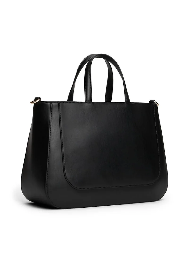 TOMMY HILFIGER Black Glam Curved Satchel Bag for Women | Best Price UAE