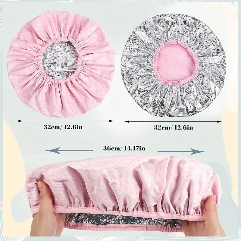 Aluminum Foil One Piece Shower Cap For Deep Conditioning Home Salon Use Zebra Baked Oil Hat - Image 1
