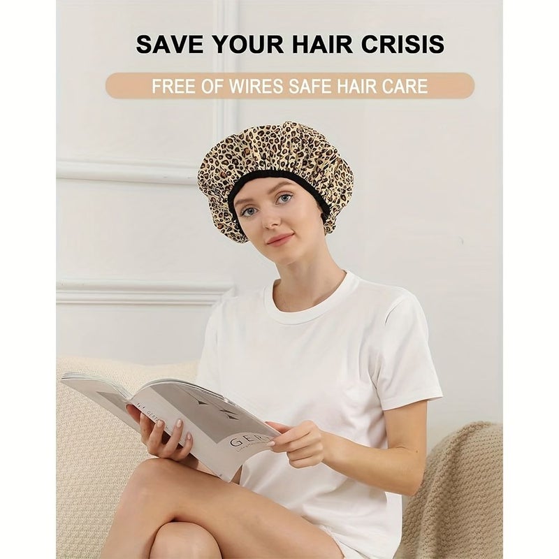 Aluminum Foil One Piece Shower Cap For Deep Conditioning Home Salon Use Zebra Baked Oil Hat - Image 4