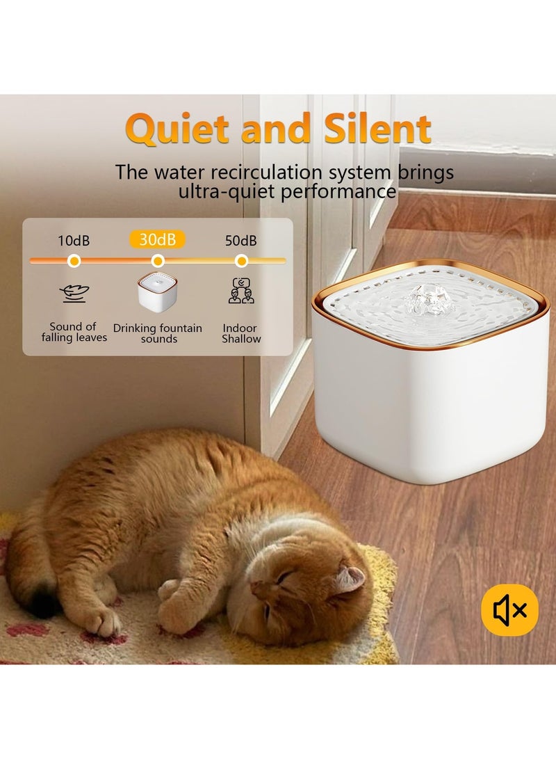 نافورة مياه للقطط، موزع مياه أوتوماتيكي هادئ للغاية للكلاب من نيكومي 3 لتر مع فلتر مياه ومحول طاقة، سهل التنظيف، صحي، نافورة مياه للحيوانات الأليفة للقطط والكلاب والحيوانات الأليفة المتعددة (أبيض) - Image 4