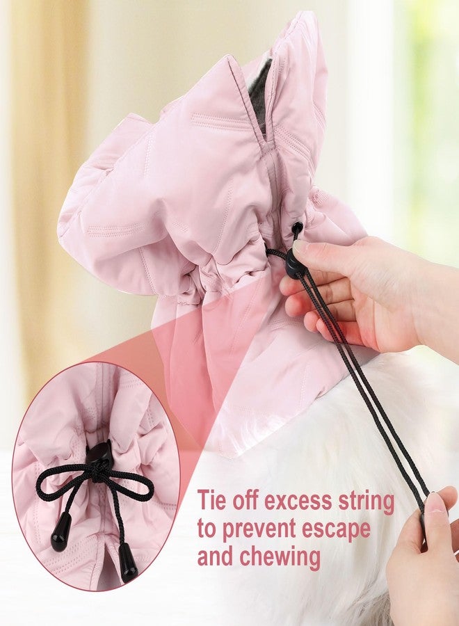 XIHIRCD طوق مخروطي للقطط، طوق ناعم قابل للتعديل للقطط الصغيرة للتعافي بعد الجراحة، طوق خفيف الوزن للجراء والحيوانات الأليفة على شكل مخروط إليزابيثي لمنع لعق الجرح، غطاء واقٍ لرقبة الكلب (وردي) - Image 4