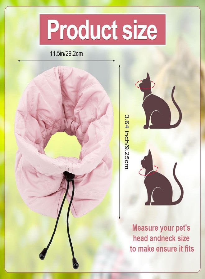 XIHIRCD طوق مخروطي للقطط، طوق ناعم قابل للتعديل للقطط الصغيرة للتعافي بعد الجراحة، طوق خفيف الوزن للجراء والحيوانات الأليفة على شكل مخروط إليزابيثي لمنع لعق الجرح، غطاء واقٍ لرقبة الكلب (وردي) - Image 2