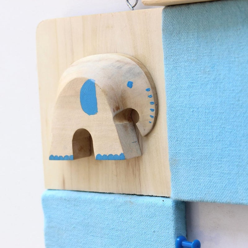IVEI Wood Combination Board with Pin Board & Whiteboard Best Gift for Home, Office, School | Office Wall Accessories | Utility Boards (Elephant - Blue) - Image 4