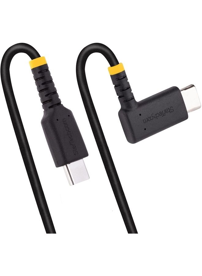 Startech.com 3ft (1m) USB C Charging Cable Right Angle - 60W PD 3A - Heavy Duty Fast Charge USB-C Cable - USB 2.0 Type-C - Rugged Aramid Fiber - USB Charging Cord (R2CCR-1M-USB-CABLE) - Image 4