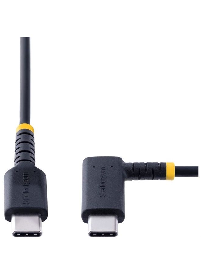 Startech.com 3ft (1m) USB C Charging Cable Right Angle - 60W PD 3A - Heavy Duty Fast Charge USB-C Cable - USB 2.0 Type-C - Rugged Aramid Fiber - USB Charging Cord (R2CCR-1M-USB-CABLE) - Image 3