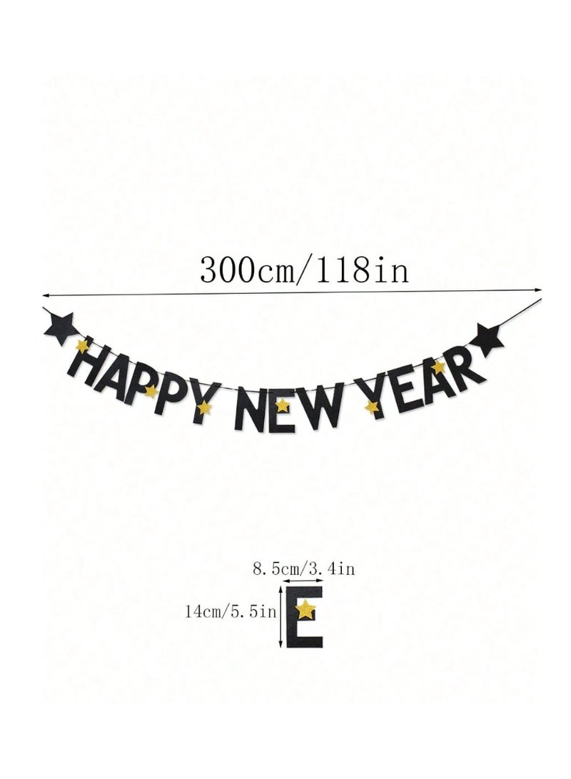 New Year's decorations 2026 and welcoming the new year: a 3-meter-long banner with the phrase "Happy New Year" - Image 2