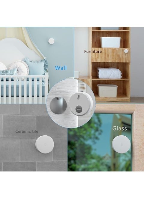 Wall Mount for Nest Temperature Sensor 2 Pack - No Hole Needed - Stainless Steel Bracket Plate for Google Nest Thermostat Sensor - Mount to Any Smooth and Dry Surface