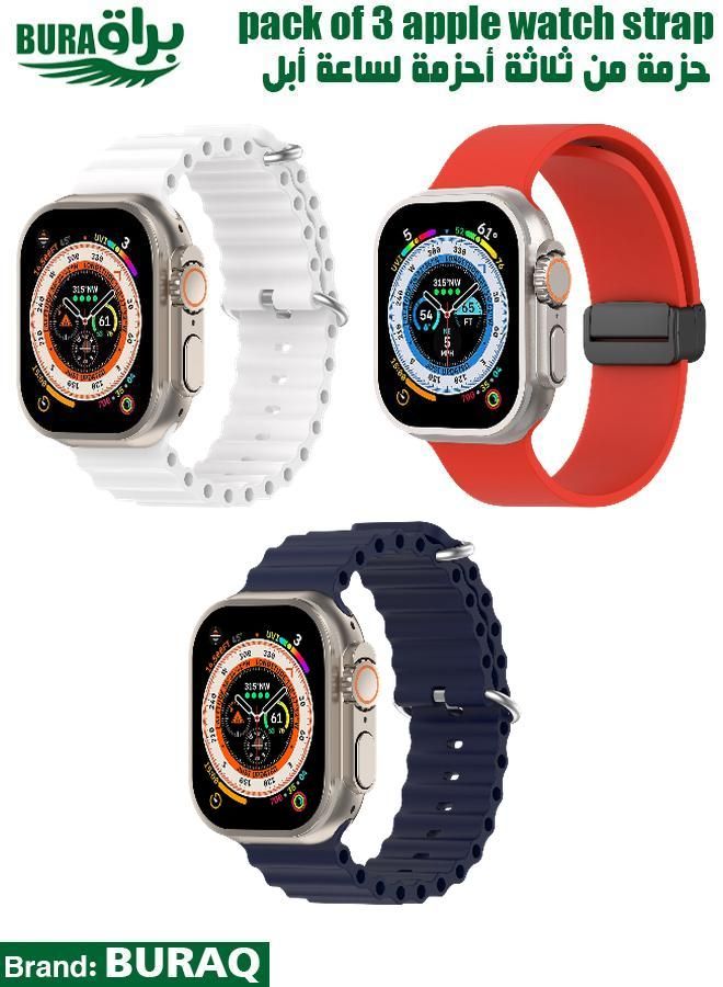 Apple Watch Band Strap For Apple Watch Ultra 2/Ultra 49mm, Series 10 46mm, 9/8/7 45mm, SE2/SE/6/5/4 44mm, 3/2/1 42mm