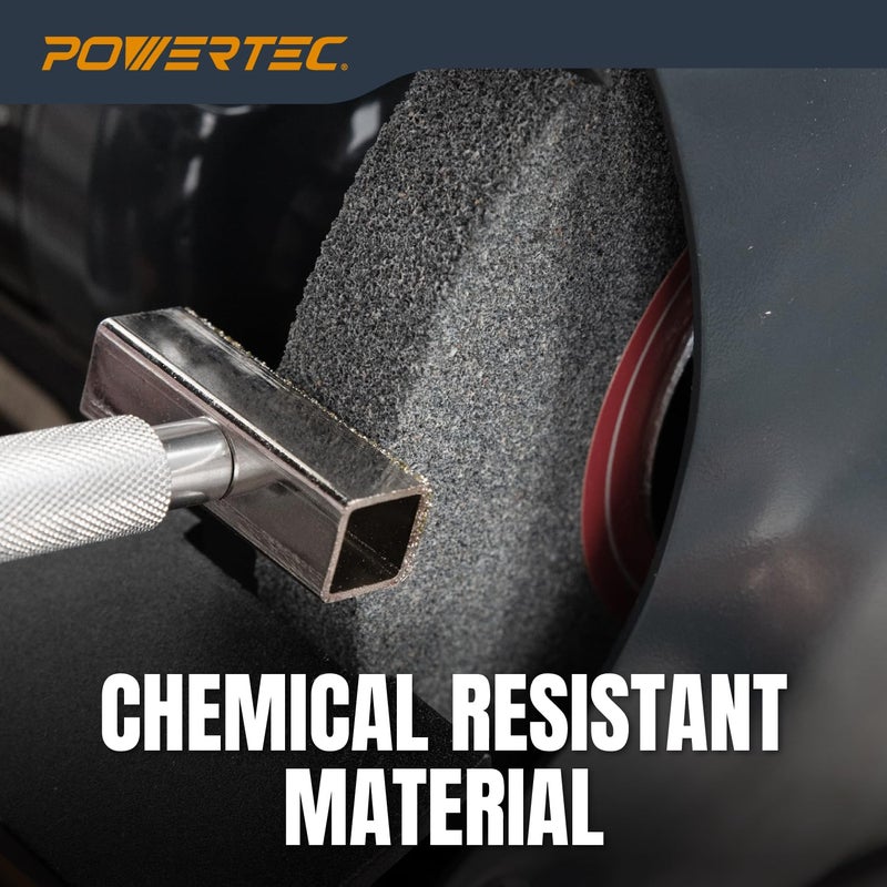 POWERTEC Bench Grinder Wheel 2PK, 8 Inch Grinding Wheel 100 Grit, Aluminum Oxide, 8 Bench Grinder Wheels for Pedestal & Benches, 1" Thick 5/8" Arbor, Sharpening Shaping Drill Bits, Knife -15522-P2 - Image 5